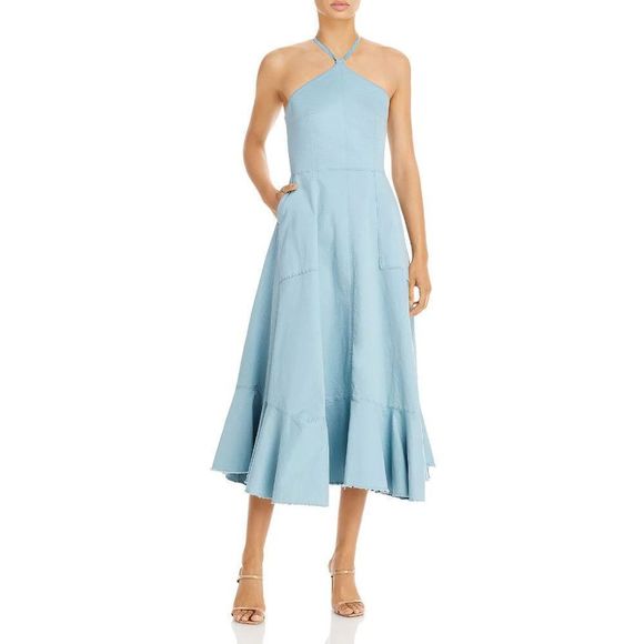 Cinq a Sept Women's Audrey Sleeveless Denim Long Midi Dress Blue - Picture 11 of 12